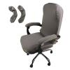 WOMACO Office Chair Covers, Stretch Computer Chair Cover with Armrest Covers, Universal Boss Chair Covers Modern Simplism Style High Back Chair Slipcover (Gray, Large) view 1