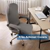 WOMACO Office Chair Covers, Stretch Computer Chair Cover with Armrest Covers, Universal Boss Chair Covers Modern Simplism Style High Back Chair Slipcover (Gray, Large) view 2