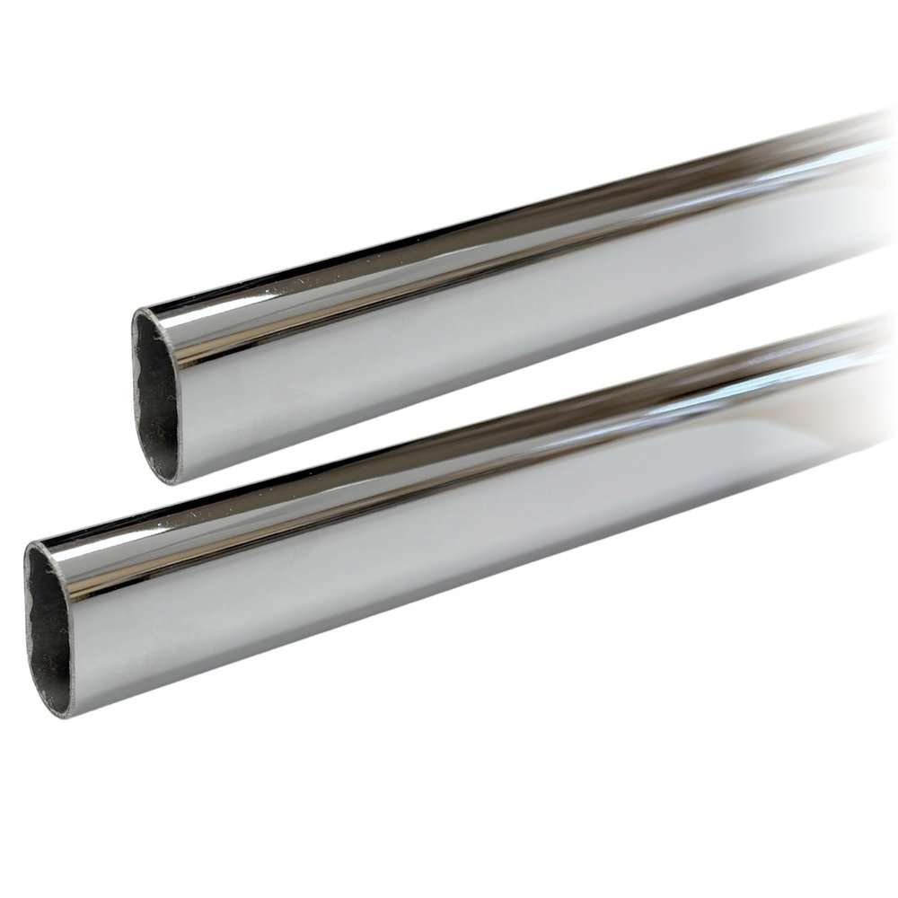 48" Oval Closet Rod (15mm x 30mm) | 2 Pack | Chrome