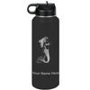 LaserGram Personalized Water Bottle, Mermaid, Stainless Steel Double Wall Vacuum Insulated with Flip Top Straw, Custom Engraved Gift (40oz / 1180ml Black) view 1