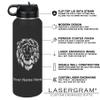 LaserGram Personalized Water Bottle, Mermaid, Stainless Steel Double Wall Vacuum Insulated with Flip Top Straw, Custom Engraved Gift (40oz / 1180ml Black) view 3