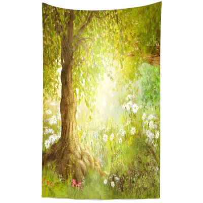 CORFOTO Fairy Tale Tree Tapestry Wall Hanging Fantasy Forest Giant Tree Vine Meadow Wall Tapestry for Kids Girls Bedroom Living Room Dorm Decor Childrens Room Decorations 70Wx92H inches Fabric
