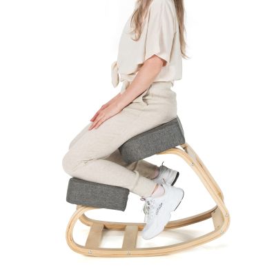 Giantex Kneeling Chair, Wood Posture Chair, Max Load 330 Lbs, Rocking Knee Chair with Soft Cushion, Natural Relief for Back, Shoulder or Neck Pain, Ergonomic Kneeling Chair for Office Home