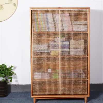 Liveinu Ramie Cabinet Curtains for Kitchen Waredore Bathroom Dust Proof Curtain for Shelves Wall Panel Hanging Doorway Noren Hook & Loop Install 18.5" W x 54" H | 2 Panels Brown