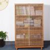 Liveinu Ramie Cabinet Curtains for Kitchen Waredore Bathroom Dust Proof Curtain for Shelves Wall Panel Hanging Doorway Noren Hook & Loop Install 18.5" W x 54" H | 2 Panels Brown view 1