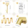 100 Sets Vintage Key Bottle Opener Wedding Favors, Wedding Party Souvenir Gift for Guests with Thank You Tag Card Pillow Candy Box and Satin Ribbon (Gold) view 2