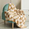 GYROHOME Khaki Retro Chessboard Design Sofa Slipcover,Throw Blanket for Chair,Bed,Sofa,Suitable for All Seasons,51x62inch view 1