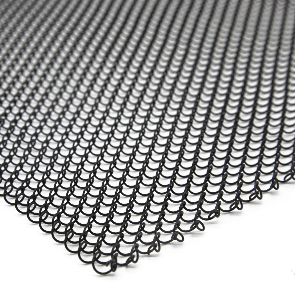 LegendFlame Fireplace Mesh Screen Curtain 25" High, Two 24" Wide Panels, Black Matte, SP62-25