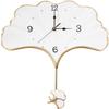 166 White Ginkgo Wall Clock, Modern Small Wall Clock Pendulum,Unique Home Decorative Fancy Hanging Clocks for Living Room, Kitchen, Bedroom, Office, Dining, Bathroom Aesthetic Decor view 1