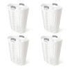 Gracious Living Easy Carry Flex Hamper, Large 87.5 Liter Lightweight Plastic Ventilated Laundry Basket Clothes Bin with Handles, White (4 Pack) view 1
