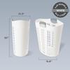 Gracious Living Easy Carry Flex Hamper, Large 87.5 Liter Lightweight Plastic Ventilated Laundry Basket Clothes Bin with Handles, White (4 Pack) view 2