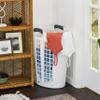 Gracious Living Easy Carry Flex Hamper, Large 87.5 Liter Lightweight Plastic Ventilated Laundry Basket Clothes Bin with Handles, White (4 Pack) view 4