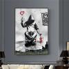 XIANGPEIFBH Banksy Love Over Money Canvas Paintings Posters and Modern Prints Wall Art Pictures Industrial Style Living Room Decor 60x110cm(24''x43'') Unframed view 4