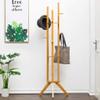 XXZY Floor Coat Rack 2 in 1 Bamboo Coat Rack,Wooden Free Standing Coat Stand, Storage Rack 6 Hooks and 3 Storage Shelves for Clothes, Hat, Bag Practical and Perfect Decoration view 3