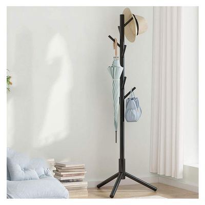 XXZY Floor Coat Rack Coat Stand, Wood Coat Rack Free Standing, Entryway Hall Tree Coat Tree, Coat Tree with 8 Hooks, for Home Office Hall Entryway Practical and Perfect Decoration (Color : B)