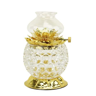 Kerosene Lamp for Indoor Use Vintage Burning Lantern with Glass Lotus Kerosene Oil Lamps Masthead Lamp Emergency Lighting Dining Table Writing Desk Decorative Romantic Couple Lights