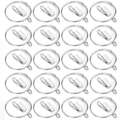 20 Pieces Curtain Clips Hooks Stainless Steel Wide Flat Patio String Lights Hanger for Window Door Shower Curtain Photos Art Craft Display,50mm