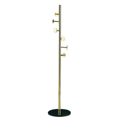 XXZY Floor Coat Rack Stainless Steel Coat Rack,Free Standing Coat Stand with 6 Hook, Easy to Assemble Coat Hanger Stand for Clothes, Hats, Handbags Practical and Perfect Decoration (Color : A)