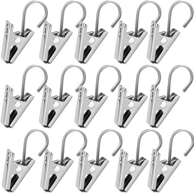 20 Pieces Curtain Clips Hooks Stainless Steel Wide Flat Patio String Lights Hanger for Window Door Shower Curtain Photos Art Craft Display,a