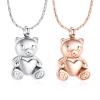 constantlife Teddy Bear Cremation Jewelry Ashes Heart Urn Necklace for Men Women Stainless Steel Memorial Ash Holder Funeral Keepsake Pendant (2Pcs-Silver+Rose Gold) view 1