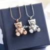constantlife Teddy Bear Cremation Jewelry Ashes Heart Urn Necklace for Men Women Stainless Steel Memorial Ash Holder Funeral Keepsake Pendant (2Pcs-Silver+Rose Gold) view 2