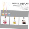 5pcs Maneki Keychains Mini Cute Lucky Cat Figurine Bell Ornament Lucky Fortune Cat Bag Purse Charms DIY for Phone Car Interior Hanging Decorations view 3
