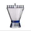 (D) Blue Belt Crystal Menorah Judaica Hanukkah Decorative Item 6.5 Inch view 1