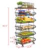 Kitchen Storage Baskets with Tabletop, 6 Tier Stackable Metal Wire Baskets Fruit Vegetable Storage Utility Cart for Pantry, Garage view 3