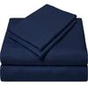 100% Eyptian Cotton 300 Thread Count Soft & Durable Solid Pattern Bulk Flat Sheet Top Sheet Pack of 5 Color Navy Blue Full Size:81"x96" view 3