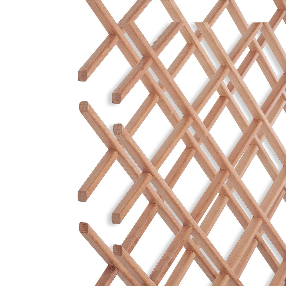 American Pro Dcor 28-Bottle Trimmable Wine Rack Lattice Panel Inserts in Unfinished Solid North American Cherry