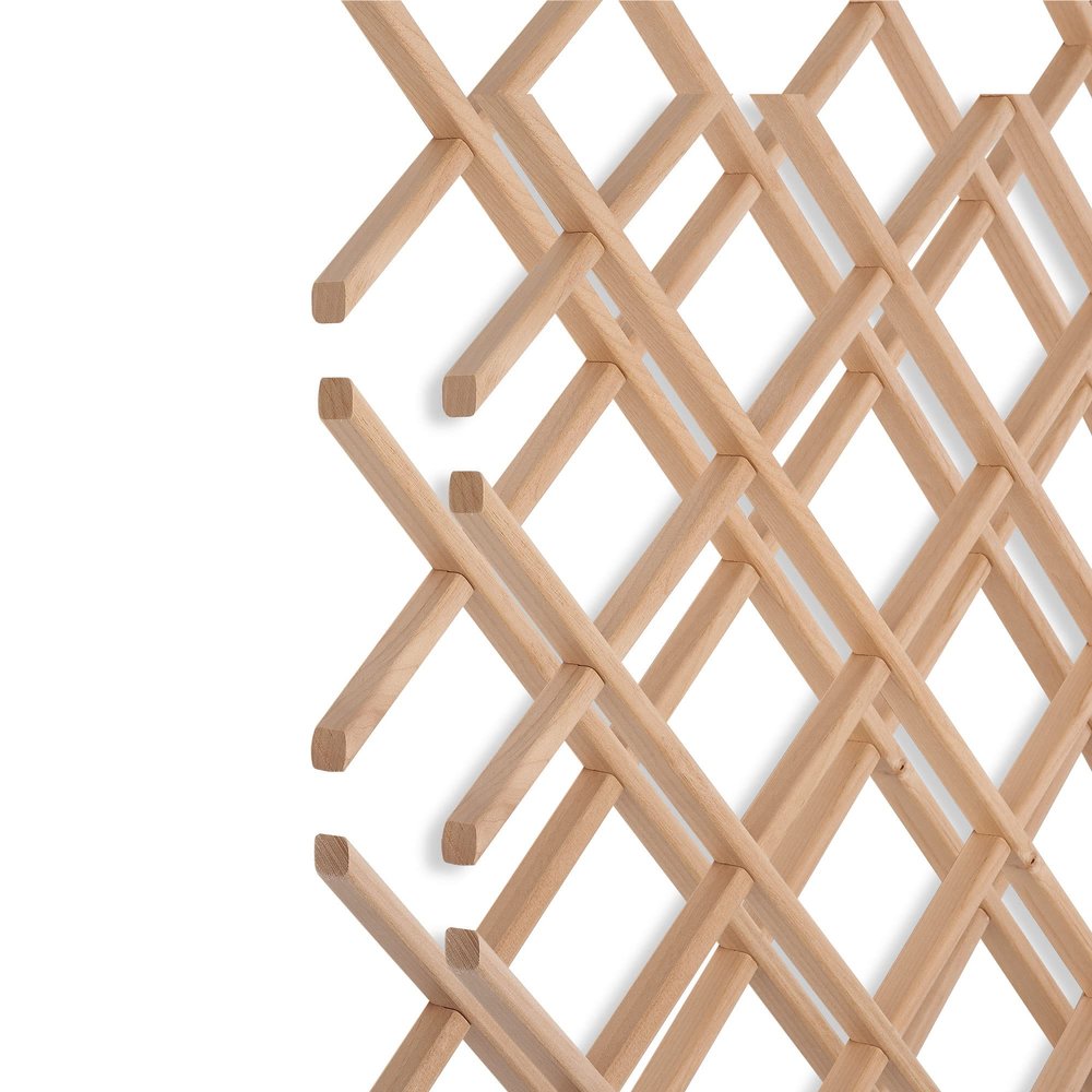 28-Bottle Trimmable Wine Rack Lattice Panel Inserts in Unfinished Solid North American Alder
