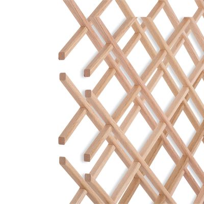 14-Bottle Trimmable Wine Rack Lattice Panel Inserts in Unfinished Solid North American Red Oak