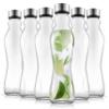 JoyJolt Spring Glass Water Bottles Set of 6-18 oz Glass Bottles with Stainless Steel Caps - Glass Drinking Bottles with Leakproof Lids - Reusable Glass Juice Bottle - Container Bottle Set view 1