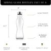 JoyJolt Spring Glass Water Bottles Set of 6-18 oz Glass Bottles with Stainless Steel Caps - Glass Drinking Bottles with Leakproof Lids - Reusable Glass Juice Bottle - Container Bottle Set view 2