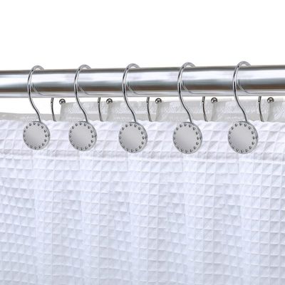 Utopia Alley HK19SS Rust Resistant Double Shower Curtain Hooks for Bathroom Chrome - Set of 12