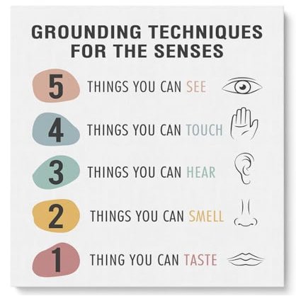 Govivo 5-4-3-2-1 Grounding Technique Classroom Must Haves, Calm Down Corner Supplies, Therapy Wall Decor, Social Worker Office Decor - 24x30 ready to hang canvas