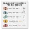 Govivo 5-4-3-2-1 Grounding Technique Classroom Must Haves, Calm Down Corner Supplies, Therapy Wall Decor, Social Worker Office Decor - 24x30 ready to hang canvas view 1
