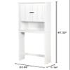 Bathroom Over The Toilet Storage Cabinet, 3-Tier Shelves Adjustable Organizer Tall Free Standing Rack with 2 Doors White view 3