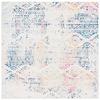 1 Piece Ivory White Rug 12' x 18' Size 0.25-0.5 inch Pile Height Rectangular Shape Geometric Pattern Machine-Made Navy Blue Shade | Soft Indoor Use Bohemian & Eclectic Style Polypropylene Material view 3