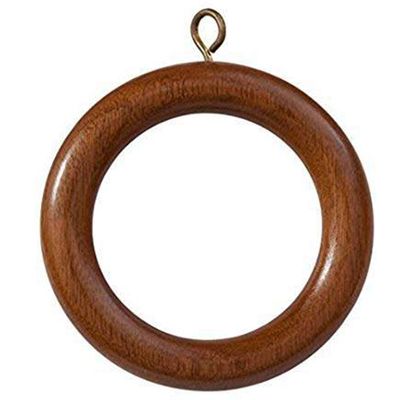 Brainmart Wooden Curtain Rings for 1 to 1.75 Inch Curtain Rods - Set of 100 Rings with Screw Eye - Natural Wood Drapery Rings for Windows - Inner Diameter 2.2" and Outer Diameter 3"