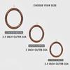 Brainmart Wooden Curtain Rings for 1 to 1.75 Inch Curtain Rods - Set of 100 Rings with Screw Eye - Natural Wood Drapery Rings for Windows - Inner Diameter 2.2" and Outer Diameter 3" view 2