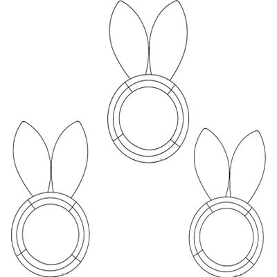 Holiday Decor 3 Pcs HT Happy Easter Bunny Shaped Metal Wire Wreath Frame Form, Easter Bunny Rabbit Metal Wreath Frame Wire Form 17.375x9.5-in.
