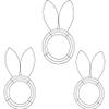 Holiday Decor 3 Pcs HT Happy Easter Bunny Shaped Metal Wire Wreath Frame Form, Easter Bunny Rabbit Metal Wreath Frame Wire Form 17.375x9.5-in. view 1