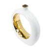 AB Home Modern Open Center Circular Vase with White and Gold Finish 8854 view 3