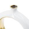 AB Home Modern Open Center Circular Vase with White and Gold Finish 8854 view 4