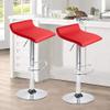 Adjustable Bar Stools, Adjustable PU Leather Bar Stool Counter Swivel Chrome Bistro Dining Chair Set of 4 (2, Red) view 2