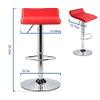 Adjustable Bar Stools, Adjustable PU Leather Bar Stool Counter Swivel Chrome Bistro Dining Chair Set of 4 (2, Red) view 3