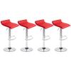 Adjustable Bar Stools, Adjustable PU Leather Bar Stool Counter Swivel Chrome Bistro Dining Chair Set of 4 (2, Red) view 4