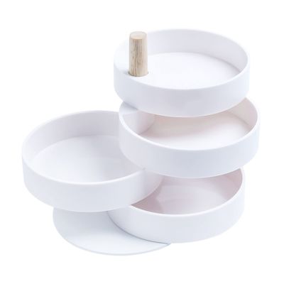 XIANGGUI 1983 Jewelry Towers Jewelry Box Earring Holder Rotatable Earring Holder 4-Layer Jewelry Accessory Storage Tray for Rings Bracelets Necklaces Jewelry Boxes