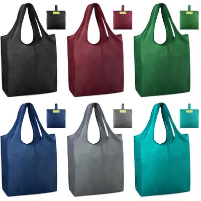 BeeGreen Foldable Travel Bag Reusable Gifts Bags - Reusable Grocery Bags Large Holiday Gifts Cloth Tote With Handles - Bulk Reusable Shopping Bags for Women (Beach Storage Washable Collapsible)